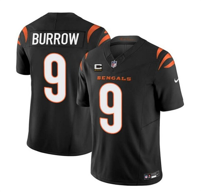 Personalized Men’s Cincinnati Bengals #9 Joe Burrow Black 2023 F.U.S.E. With 4-Star C Patch Untouchable Limited Stitched Jersey