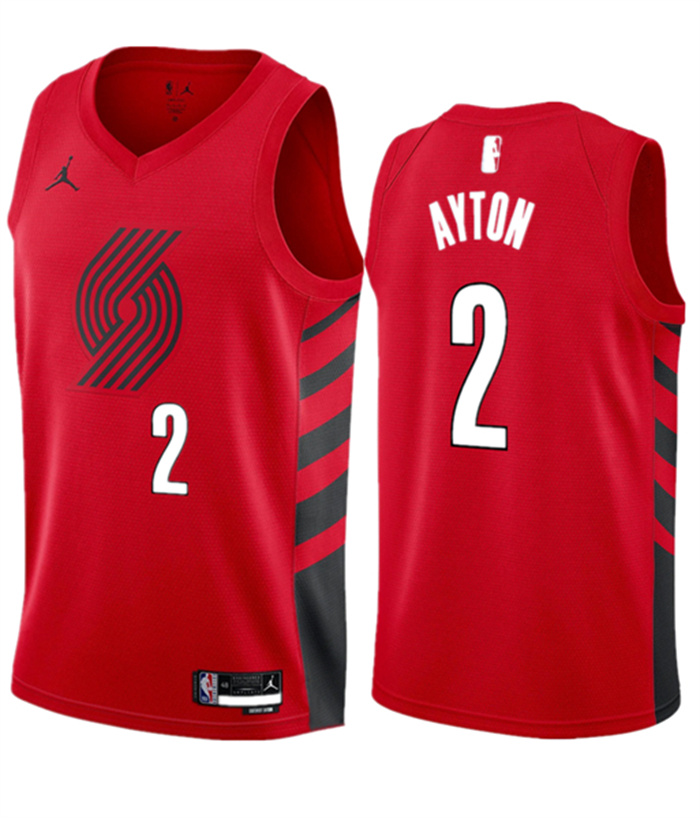 Personalized Men’s Portland Trail Blazers #2 Deandre Ayton Red 2023 Statement Edition Stitched Basketball Jersey