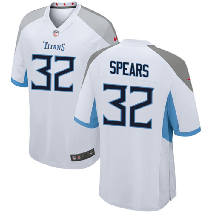 Personalized Men’s Tennessee Titans #32 Tyjae Spears White Stitched Game Football Jersey