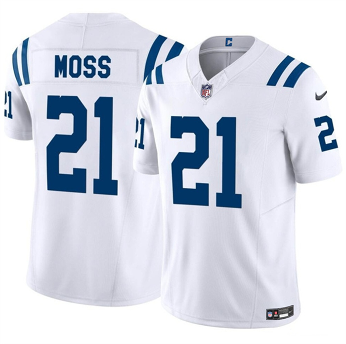 Personalized Men’s Indianapolis Colts #21 Zack Moss White 2023 F.U.S.E. Untouchable Limited Stitched Football Jersey