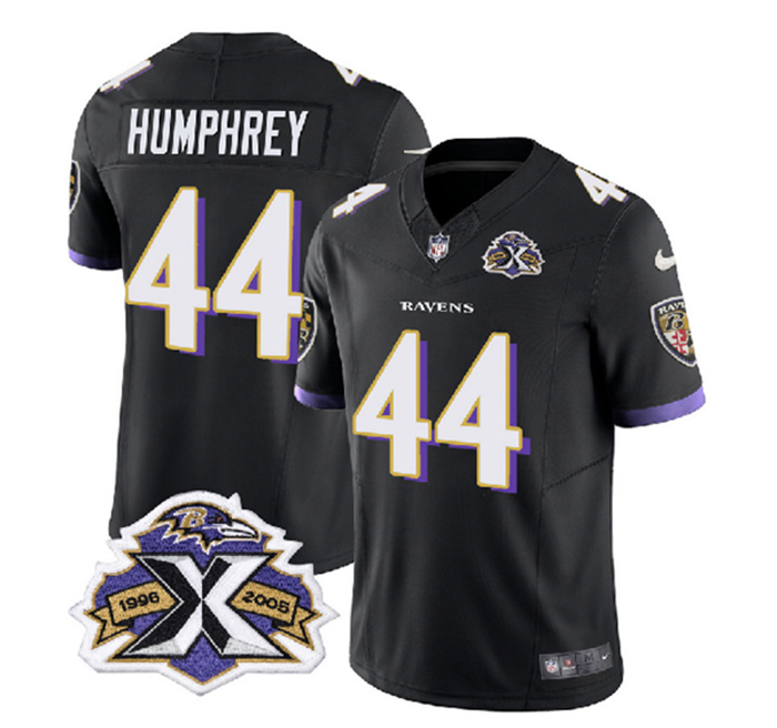 Personalized Men’s Baltimore Ravens #44 Marlon Humphrey Black 2023 F.U.S.E With Patch Throwback Limited Jersey