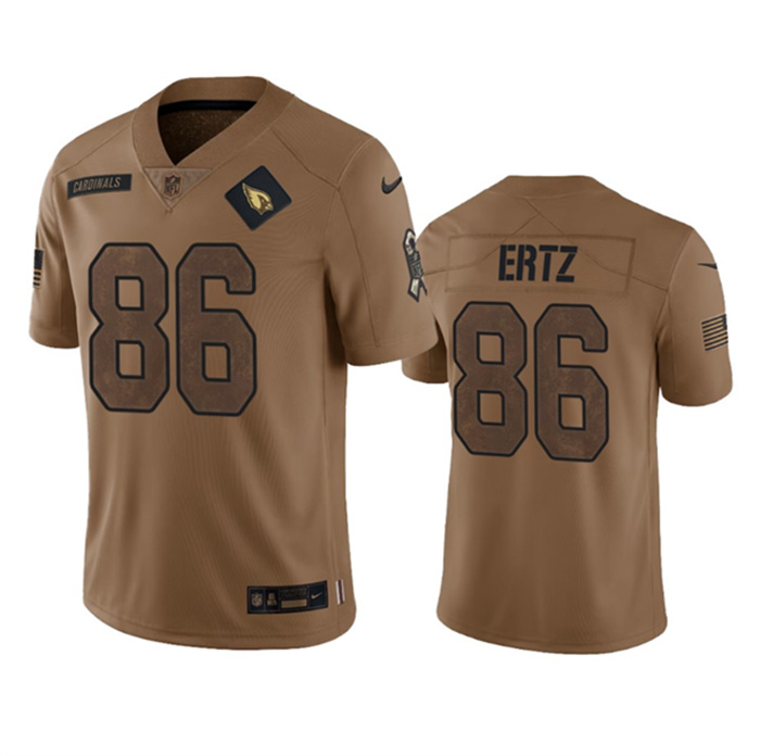 Personalized Men’s Arizona Cardinals #86 Zach Ertz 2023 Brown Salute To Service Limited Stitched Football Jersey