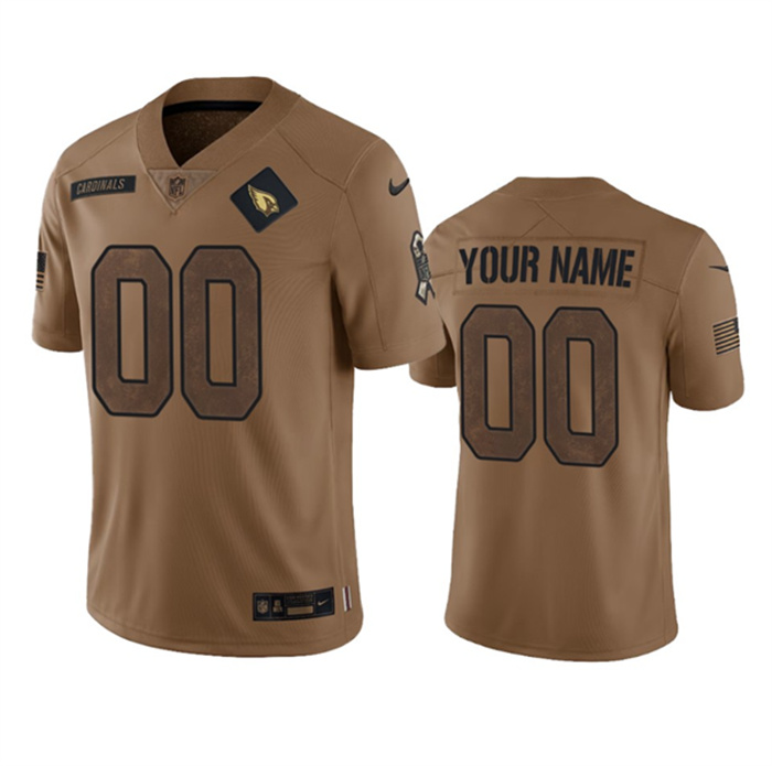 Personalized Men’s Arizona Cardinals Active Player 2023 Brown Salute To Service Limited Stitched Football Jersey