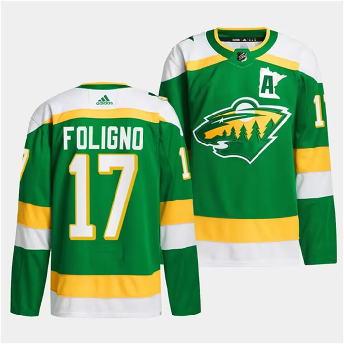 Personalized Men’s Minnesota Wild #17 Marcus Foligno Green 2023-24 Stitched Jersey