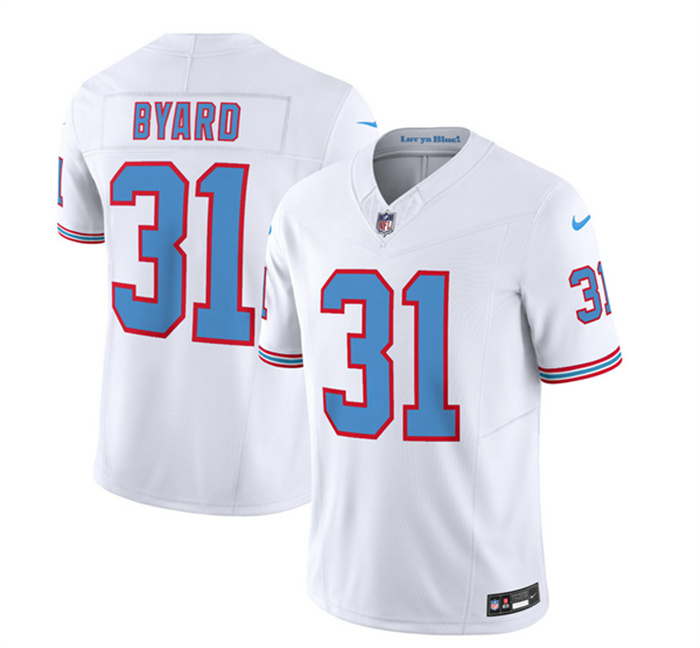 Personalized Men’s Tennessee Titans #31 Kevin Byard White 2023 F.U.S.E. Limited Throwback Stitched Football Jersey
