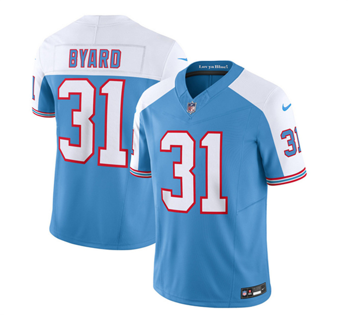 Personalized Men’s Tennessee Titans #31 Kevin Byard Blue White 2023 F.U.S.E. Limited Throwback Stitched Football Jersey