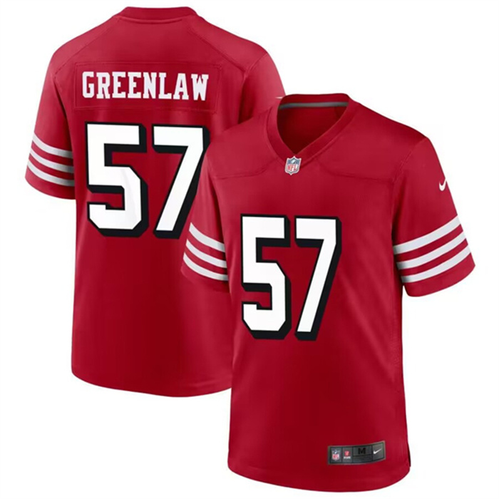 Personalized Men’s San Francisco 49ers #57 Dre Greenlaw New Red Stitched Game Football Jersey