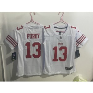 Personalized Youth 49ers 13 Brock Purdy White Limited Jersey