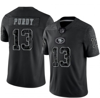 Personalized Men’s San Francisco 49ers #13 Brock Purdy Black Reflective Limited Stitched Football Jersey