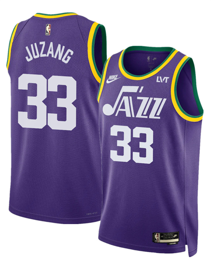 Personalized Men’s Utah Jazz #33 Johnny Juzang Purple 2023 Classic Edition Stitched Basketball Jersey