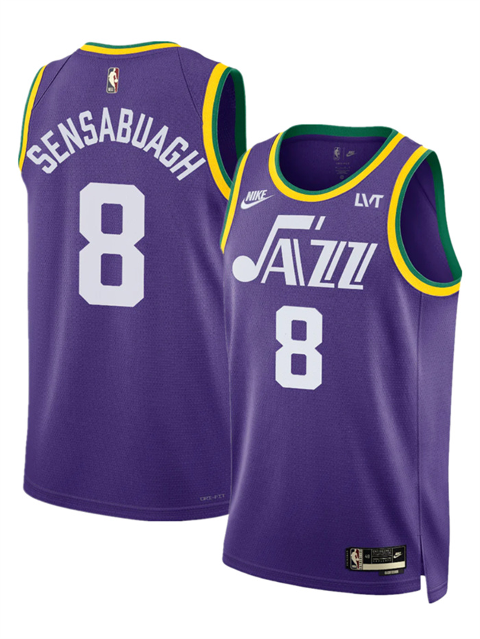 Personalized Men’s Utah Jazz #8 Brice Sensabaugh Purple 2023 Classic Edition Stitched Basketball Jersey