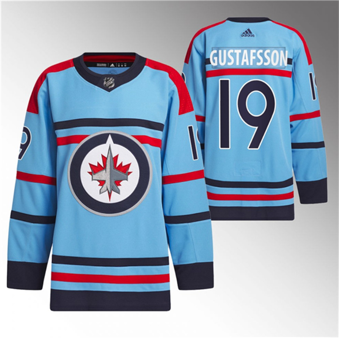 Personalized Men’s Winnipeg Jets #19 David Gustafsson Light Blue Anniversary Primegreen Stitched Jersey