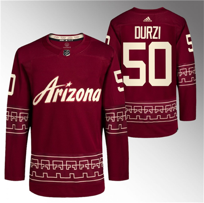 Personalized Men’s Arizona Coyotes #50 Sean Durzi Garnet Alternate Pro Jersey