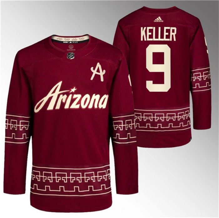 Personalized Men’s Arizona Coyotes #9 Clayton Keller Garnet Alternate Pro Jersey