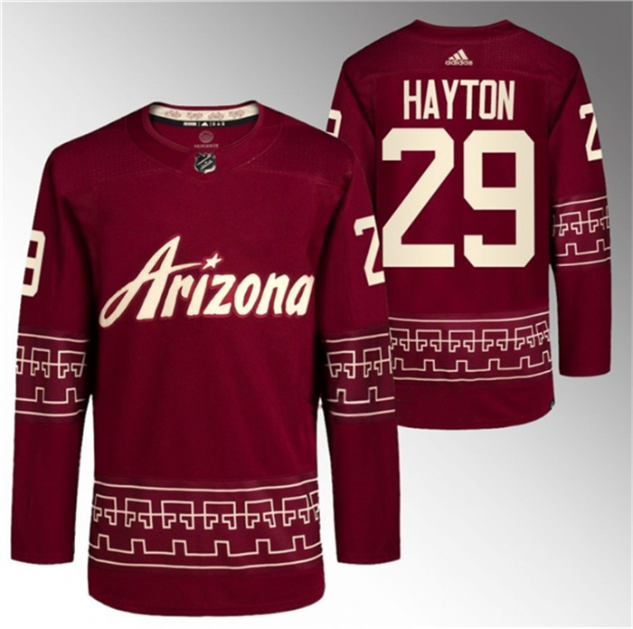 Personalized Men’s Arizona Coyotes #29 Barrett Hayton Garnet Alternate Pro Jersey