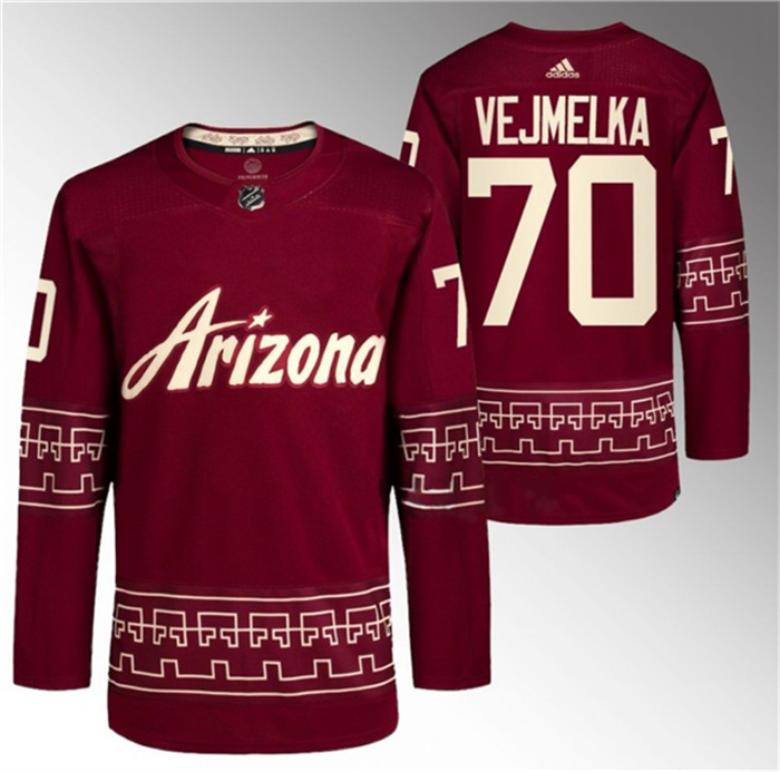 Personalized Men’s Arizona Coyotes #70 Karel Vejmelka Garnet Alternate Pro Jersey
