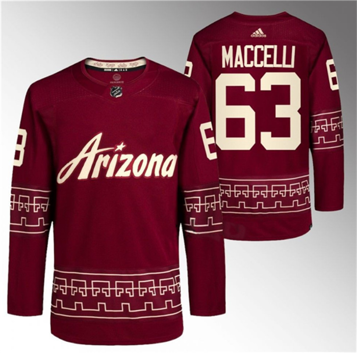 Personalized Men’s Arizona Coyotes #63 Matias Maccelli Garnet Alternate Pro Jersey