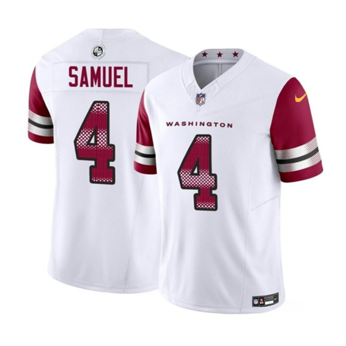 Personalized Men’s Washington Commanders #4 Curtis Samuel White 2023 F.U.S.E. Limited Stitched Football Jersey