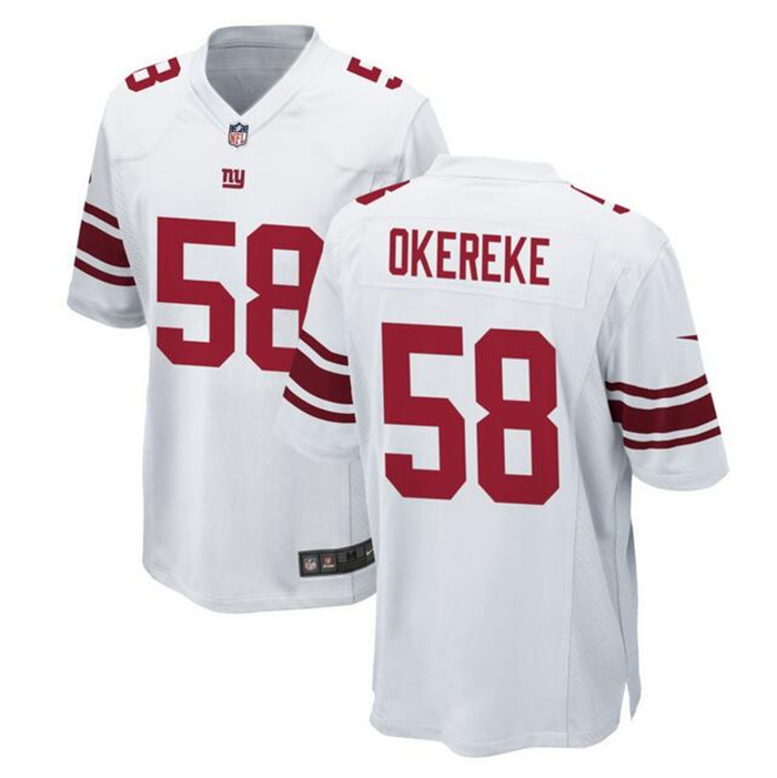 Personalized Men’s New York Giants #58 Bobby Okereke White Stitched Game Jersey