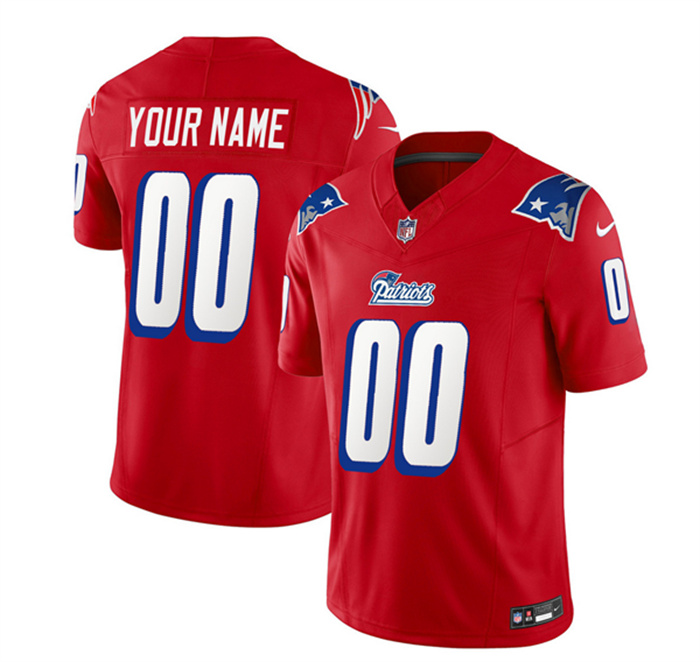 Personalized Men’s New England Patriots Active Player Red 2023 F.U.S.E. Throwback Limited Stitched Football Jersey
