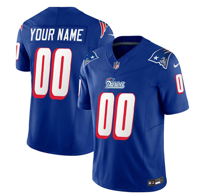 Personalized Men’s New England Patriots Active Player Blue 2023 F.U.S.E. Throwback Limited Stitched Football Jersey