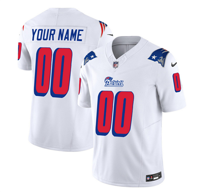 Personalized Men’s New England Patriots Active Player White 2023 F.U.S.E. Throwback Limited Stitched Football Jersey