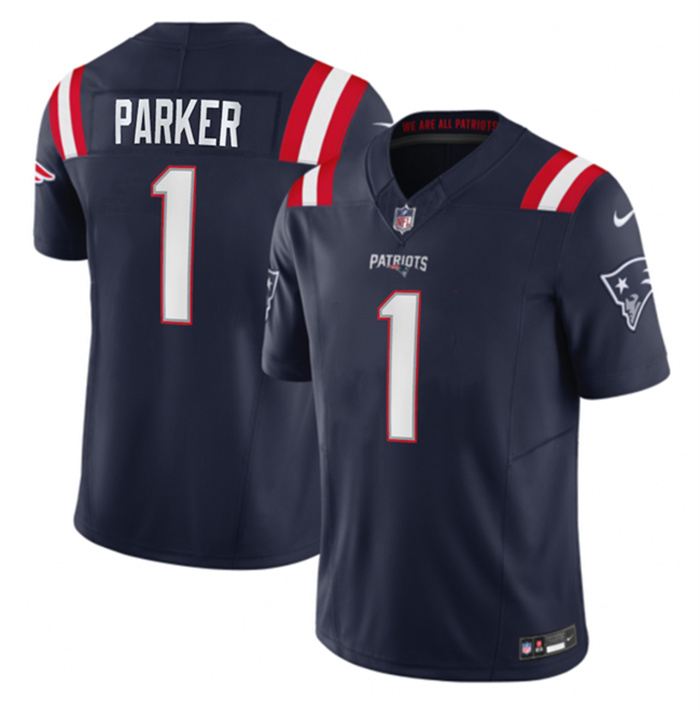Personalized Men’s New England Patriots #1 DeVante Parker Navy 2023 F.U.S.E. Limited Stitched Football Jersey