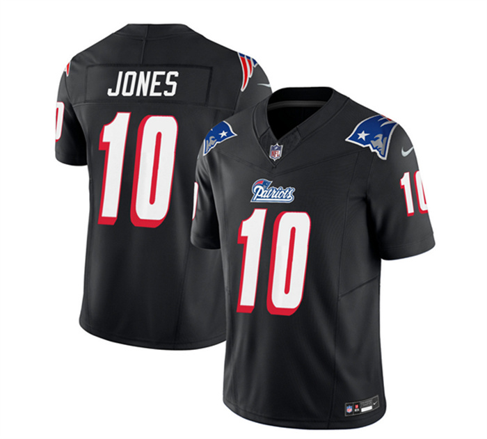 Personalized Men’s New England Patriots #10 Mac Jones Black 2023 F.U.S.E. Throwback Limited Stitched Football Jersey