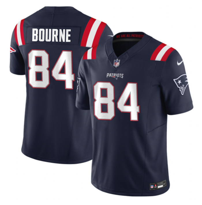 Personalized Men’s New England Patriots #84 Kendrick Bourne Navy 2023 F.U.S.E. Limited Stitched Football Jersey