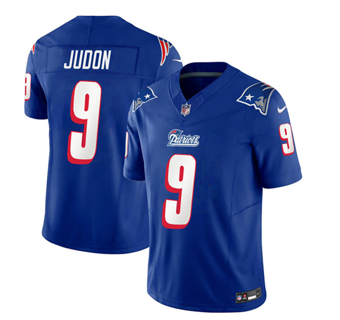 Personalized Men’s New England Patriots #9 Matthew Judon Blue 2023 F.U.S.E. Throwback Limited Stitched Football Jersey