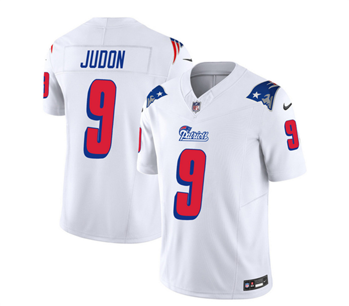 Personalized Men’s New England Patriots #9 Matthew Judon White 2023 F.U.S.E. Throwback Limited Stitched Football Jersey