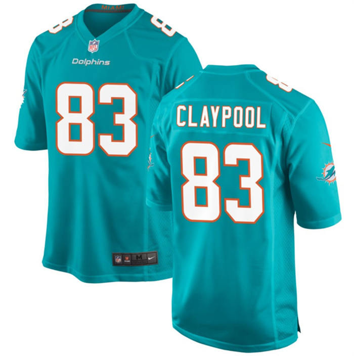 Personalized Men’s Miami Dolphins #83 Chase Claypool Aqua Stitched Game Football Jersey