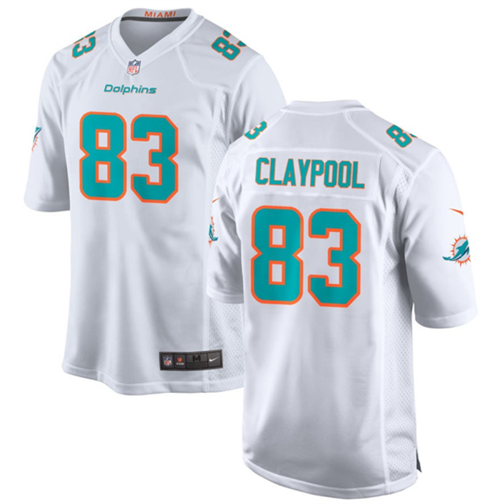 Personalized Men’s Miami Dolphins #83 Chase Claypool White Stitched Game Football Jersey