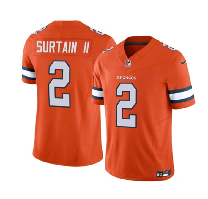 Personalized Men’s Denver Broncos #2 Pat Surtain II Orange 2023 F.U.S.E. Untouchable Stitched Jersey
