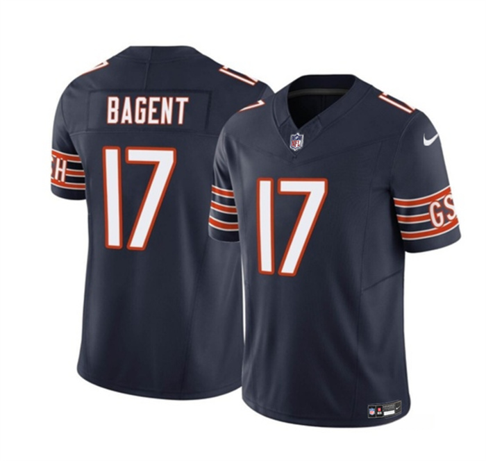 Personalized Men’s Chicago Bears #17 Tyson Bagent Navy 2023 F.U.S.E. Untouchable Limited Stitched Football Jersey