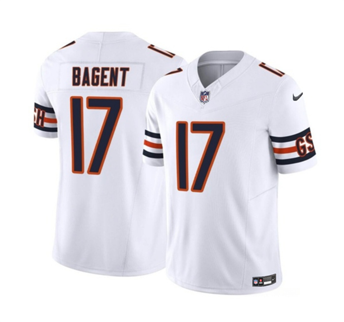 Personalized Men’s Chicago Bears #17 Tyson Bagent White 2023 F.U.S.E. Untouchable Limited Stitched Football Jersey