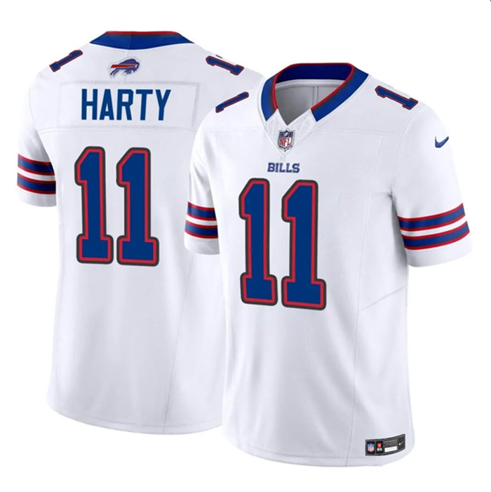 Personalized Men’s Buffalo Bills #11 Deonte Harty White 2023 F.U.S.E. Untouchable Limited Stitched Jersey