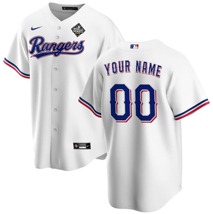 Personalized Men’s Texas Rangers Active Player White 2023 World Series Stitched Baseball Jersey