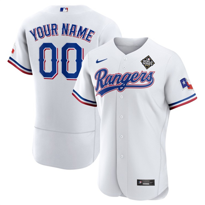 Personalized Men’s Texas Rangers Active Player White 2023 World Series Flex Base Stitched Baseball Jersey