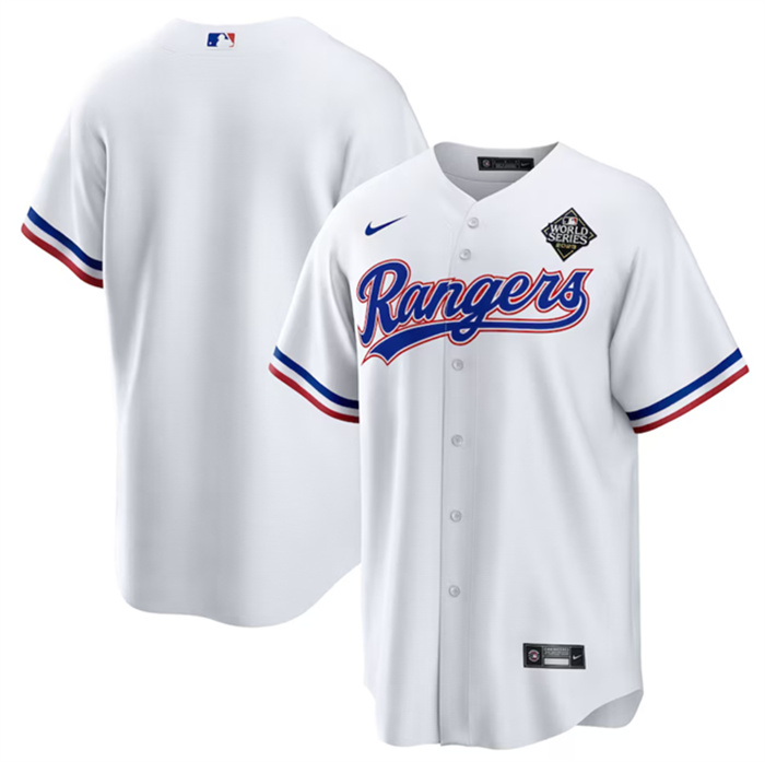 Personalized Men’s Texas Rangers Blank White 2023 World Series Stitched Baseball Jersey