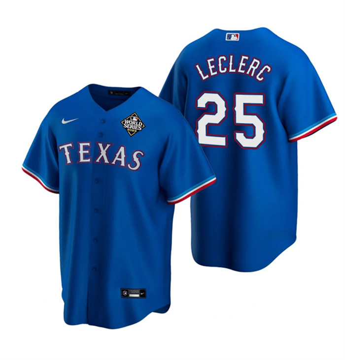 Personalized Men’s Texas Rangers #25 José Leclerc Royal 2023 World Series Stitched Baseball Jersey