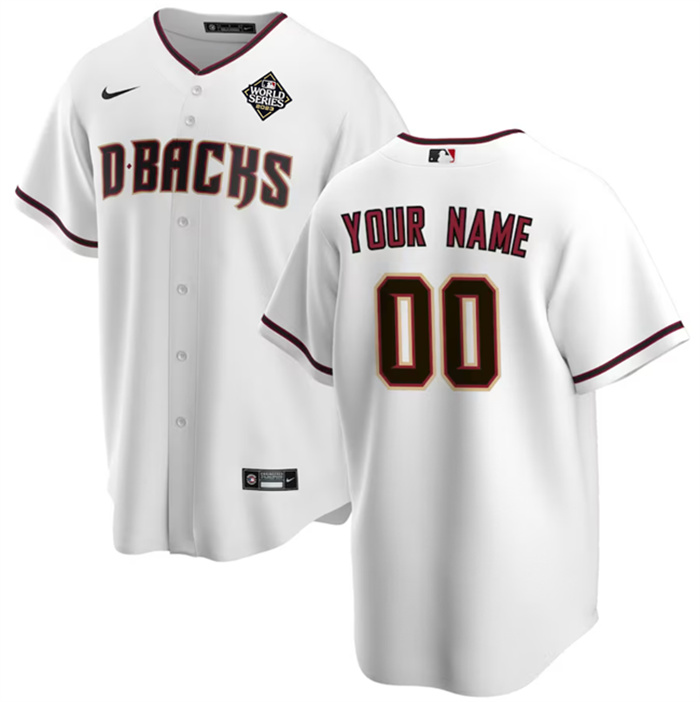 Personalized Men’s Arizona Diamondbacks Active Player White 2023 World Series Home Cool Base Stitched Baseball Jersey