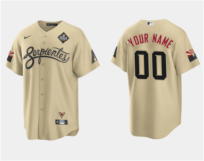 Personalized Men’s Arizona Diamondbacks Active Player Gold 2023 World Series City Connect Cool Base Stitched Baseball Jersey