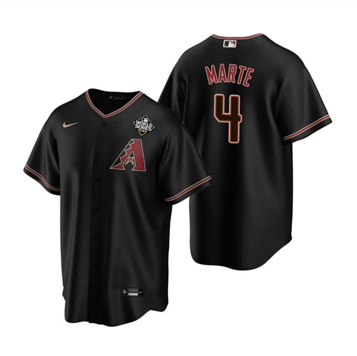 Personalized Men’s Arizona Diamondbacks #4 Ketel Marte Black 2023 World Series Cool Base Stitched Baseball Jersey
