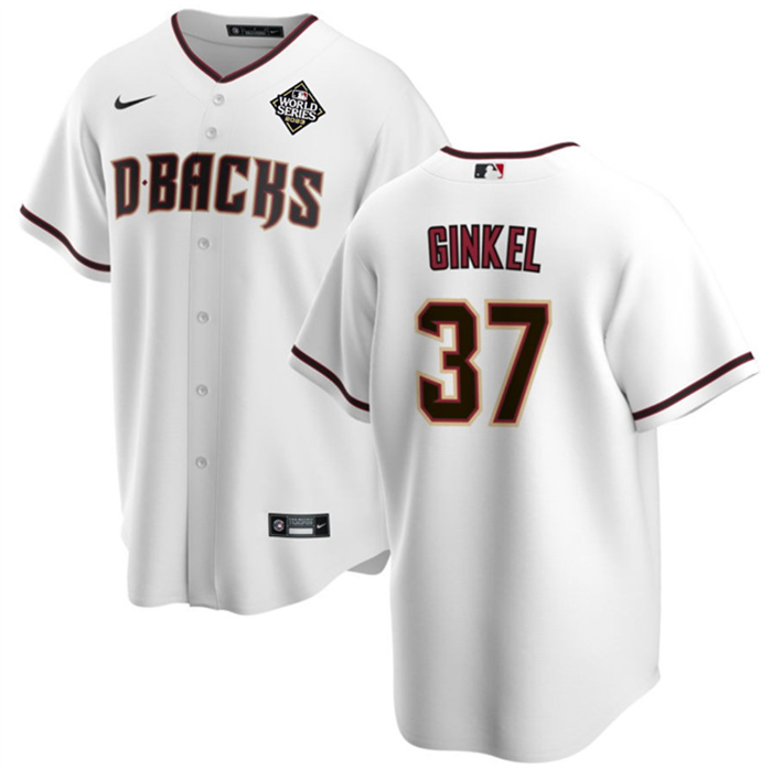 Personalized Men’s Arizona Diamondbacks #37 Kevin Ginkel White 2023 World Series Cool Base Stitched Baseball Jersey