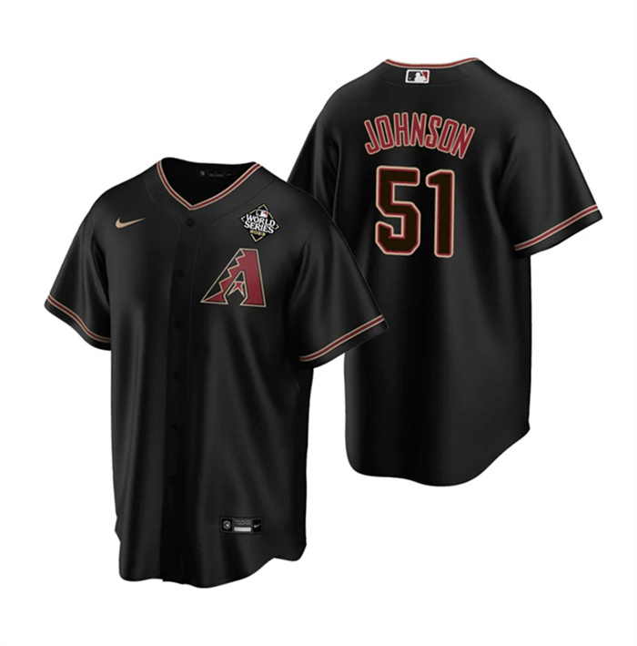 Personalized Men’s Arizona Diamondbacks #51 Randy Johnson Black 2023 World Series Cool Base Stitched Baseball Jersey