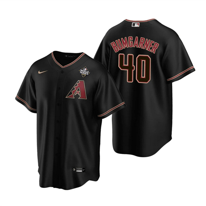 Personalized Men’s Arizona Diamondbacks #40 Madison Bumgarner Black 2023 World Series Cool Base Stitched Baseball Jersey