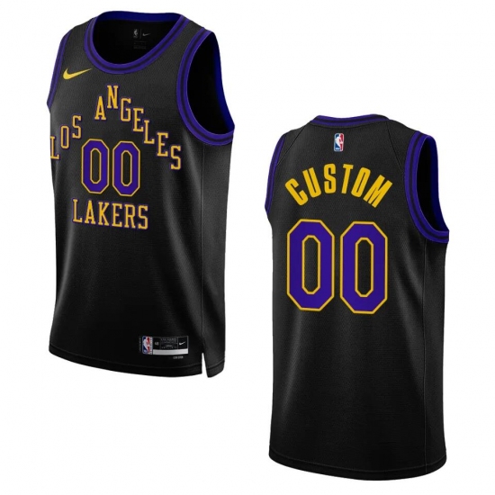 Personalized Men’s Los Angeles Lakers 2023-24 Black Swingman City Edition Stitched Basketball Jerse