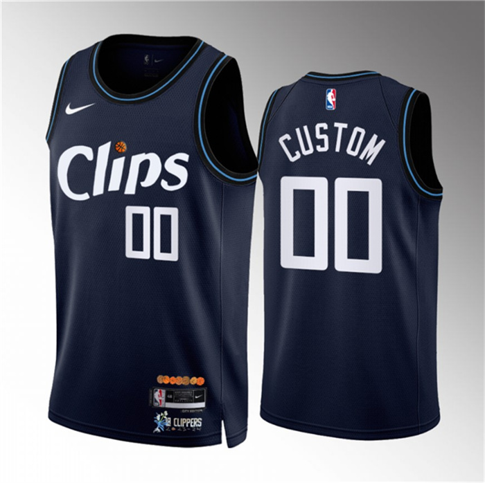 Personalized Men’s Los Angeles Clippers Active Player Navy 2023 24 City Edition Stitched Jersey