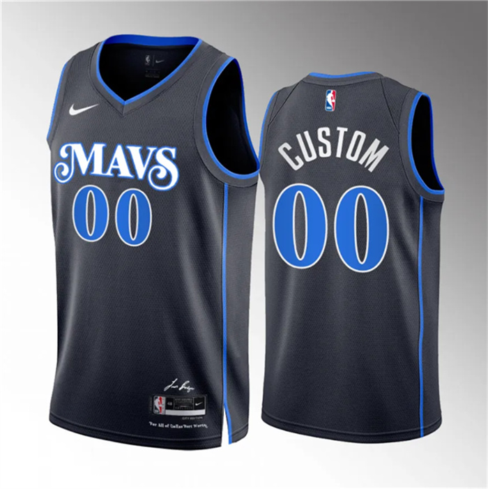 Personalized Men’s Dallas Mavericks Active Player Black 2023 24 City Edition Stitched Basketball Jersey